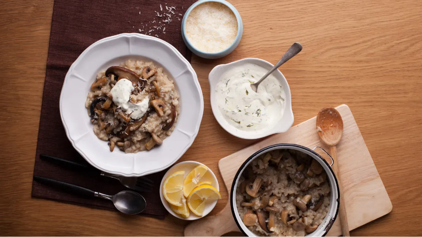 Mushroom and Garlic Risotto